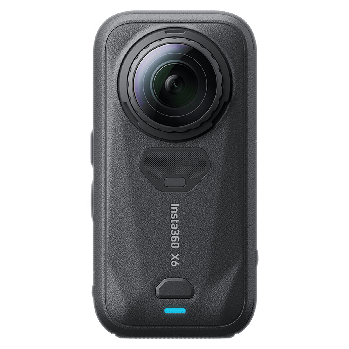 Insta360 X6 Pro Motorcycle Bundle, black camera, rear lens view