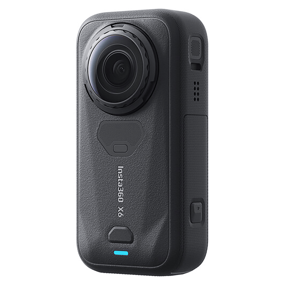 Insta360 X6 Pro Motorcycle Bundle, black camera, rear three-quarter view