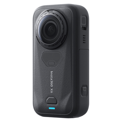 Insta360 X6 Pro Motorcycle Bundle, black camera, rear three-quarter view