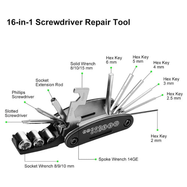 16 in 1 Multi Tool