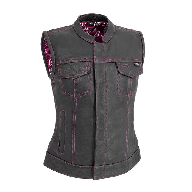 Women's Pink Stitch Cowhide Club Vest