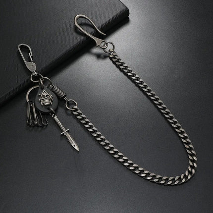 Skull and Dagger Wallet Chain