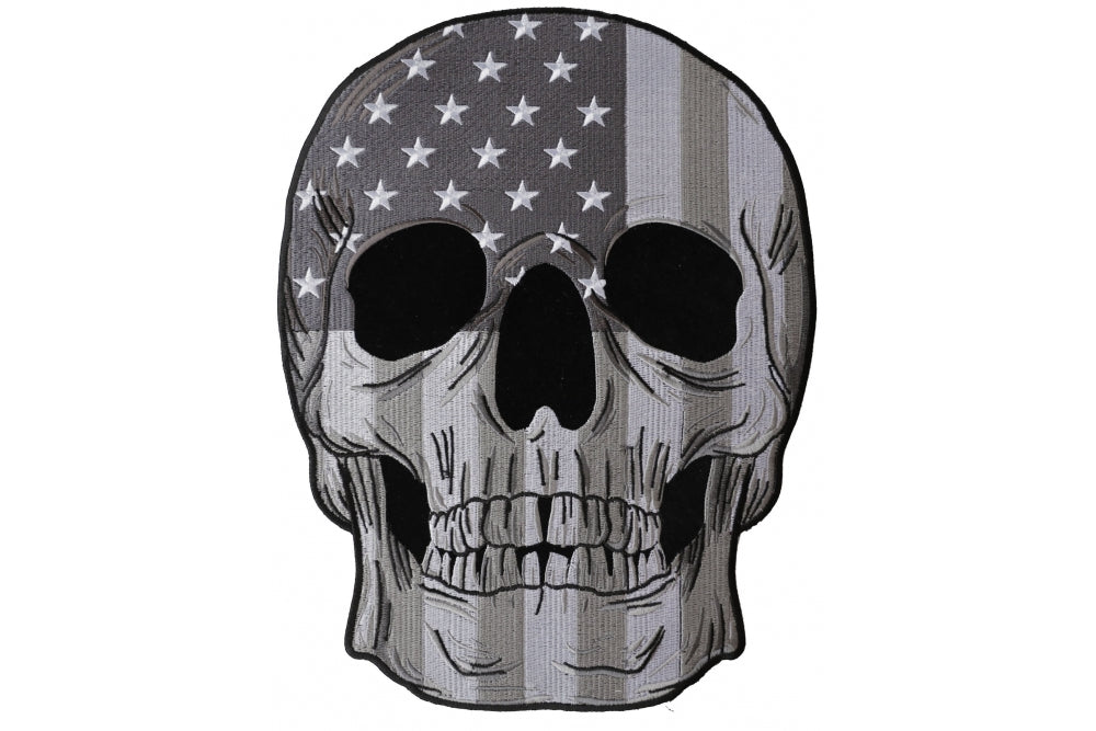 American Flag Skull Patch Large