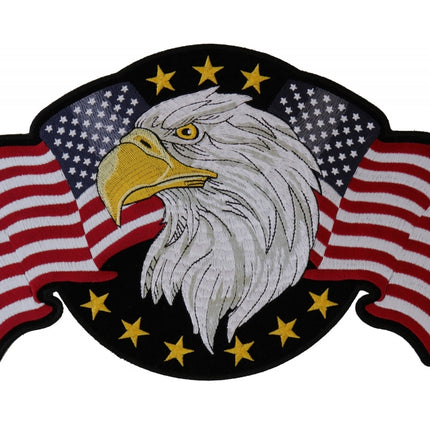 Eagle American Flags Back Patch