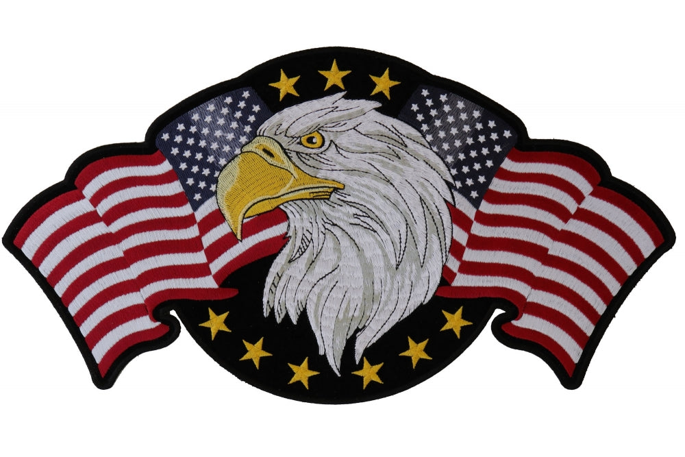 Eagle American Flags Back Patch