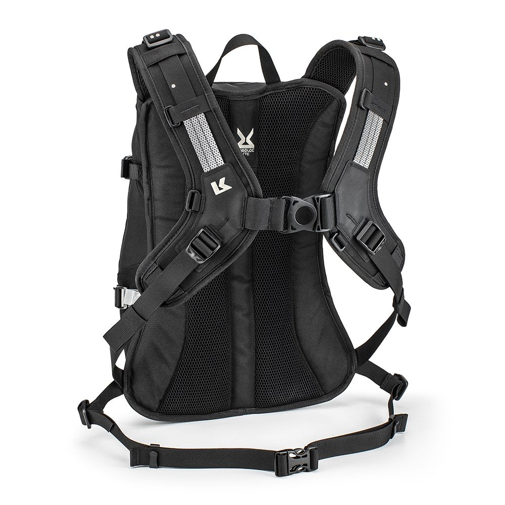 Kriega R20 Backpack in Black, rear harness view