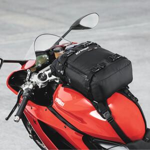 Kriega US 10 Drypack mounted as a motorcycle tank bag