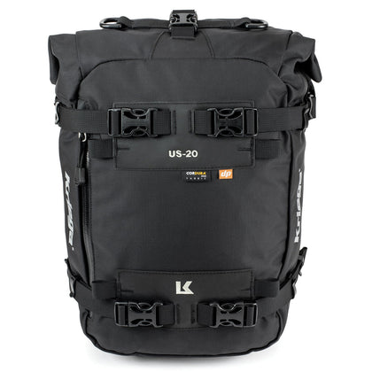 Kriega US 20 Drypack front view showing compression and mounting straps