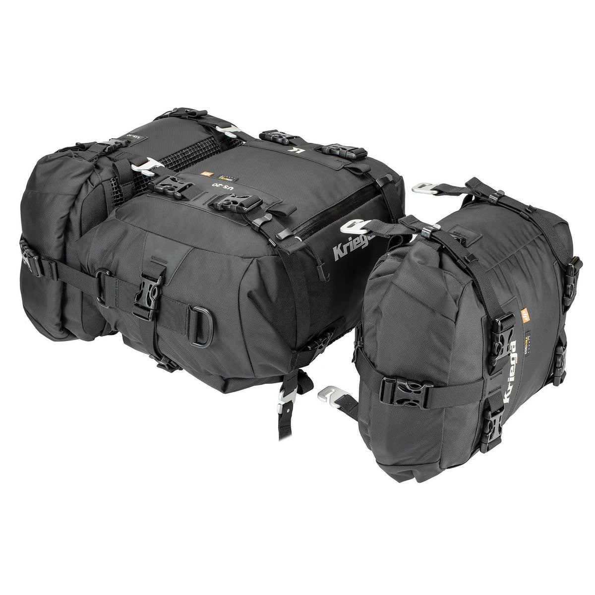 Kriega US 20 Drypack modular motorcycle luggage configuration