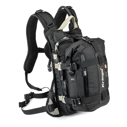 Kriega US-5 Drypack attached to a Kriega backpack