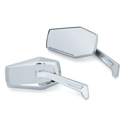 Hex Mirrors Satin Black: Wide, angular mirror heads offer excellent field of vision and are accented by smooth beveled edges 