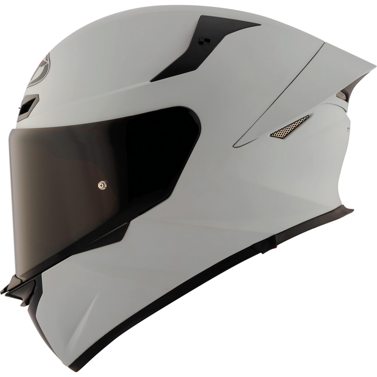 KYT TT-Revo solid full face helmet in ASP Gray, left side view