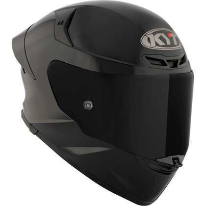 KYT TT-Revo solid full face helmet in Gloss Black, front right view