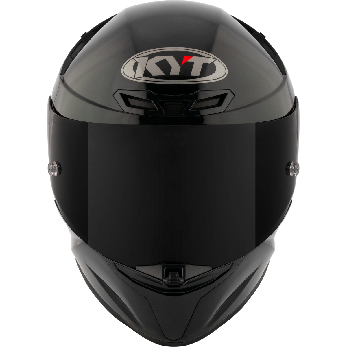 KYT TT-Revo solid full face helmet in Gloss Black, front view