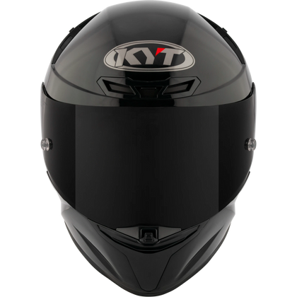 KYT TT-Revo solid full face helmet in Gloss Black, front view