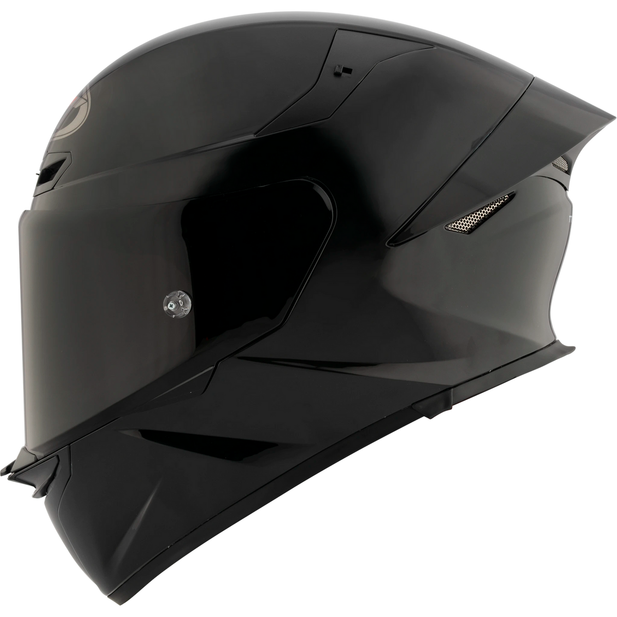 KYT TT-Revo solid full face helmet in Gloss Black, left side view