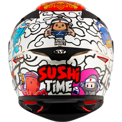 KYT TT-REVO Special Editions Sushi Time helmet, rear view