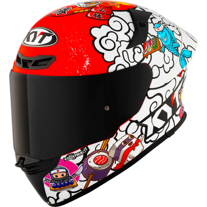 KYT TT-REVO Special Editions Sushi Time helmet, front left quarter view
