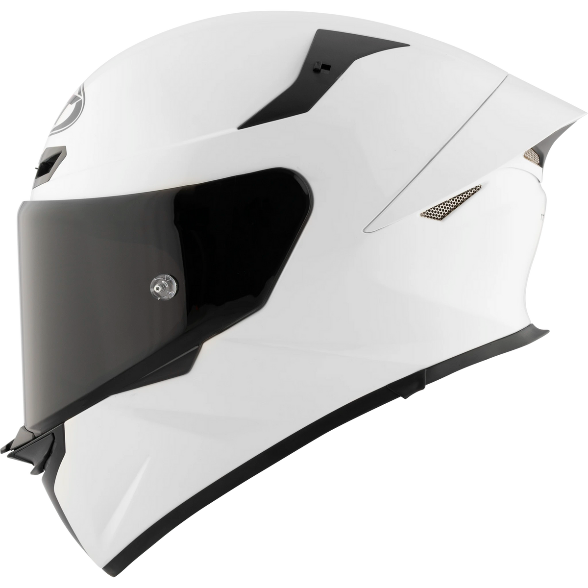 KYT TT-Revo solid full face helmet in White, left side view