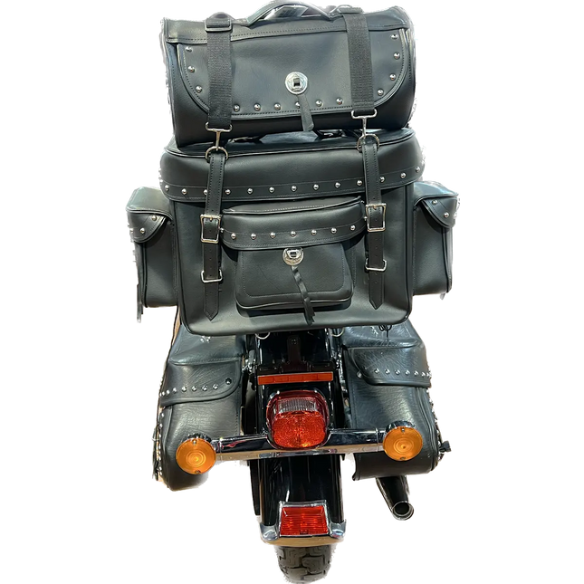 Big MC Sissy Bar Bag With Studs PVC B2