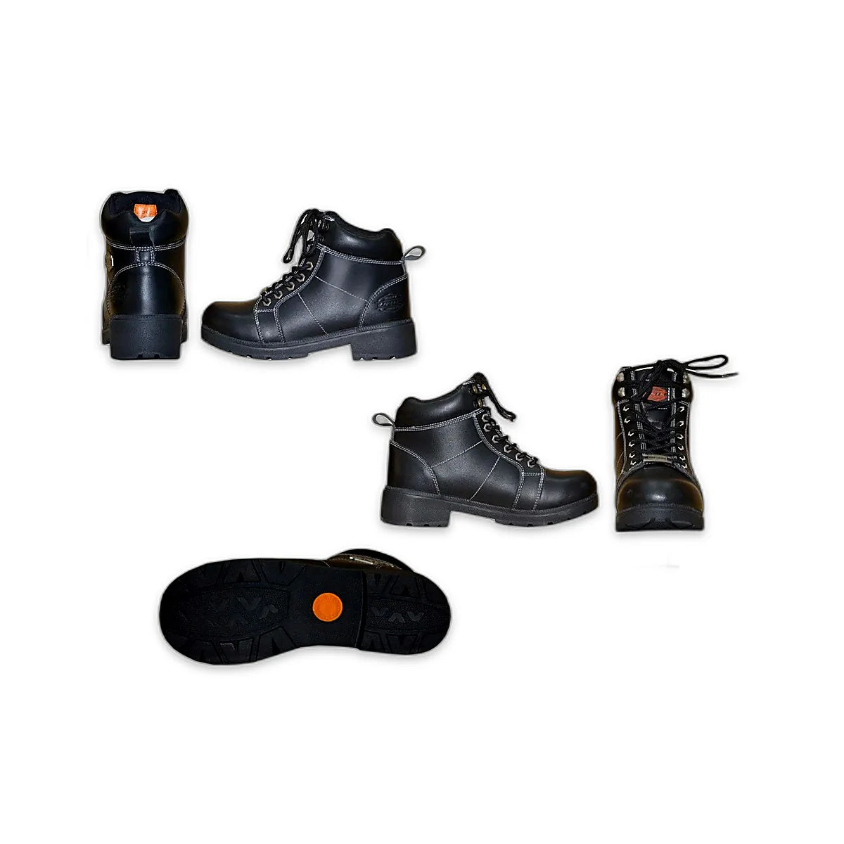 Women's white-stitch motorcycle riding boot alternate view