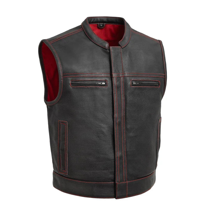 Men's Low Rider Perforated Leather Motorcycle Vest