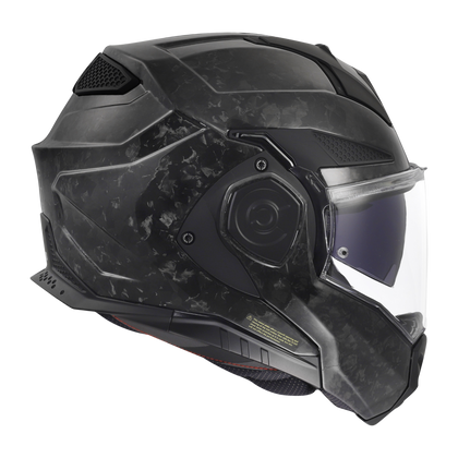 LS2 Advant X Carbon Full Forged helmet forged carbon shell and chin bar detail