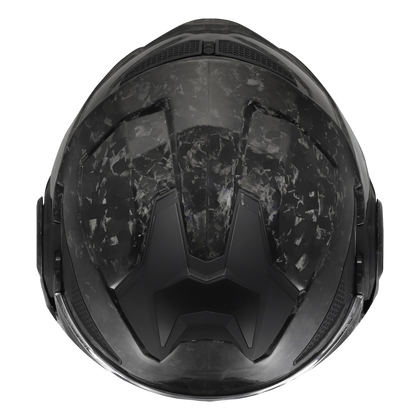 LS2 Advant X Carbon Full Forged helmet with chin bar rotated open