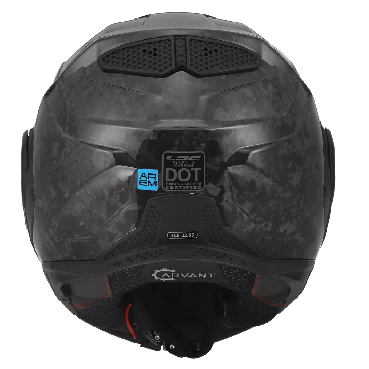 LS2 Advant X Carbon Full Forged modular helmet rear view