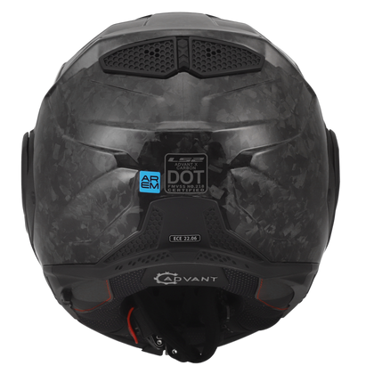 LS2 Advant X Carbon Full Forged modular helmet rear view