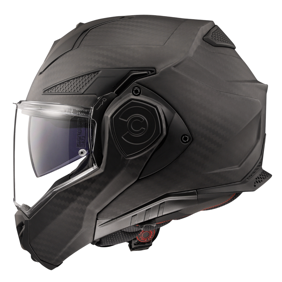 LS2 Advant X Carbon in Matte Woven Carbon - left side profile