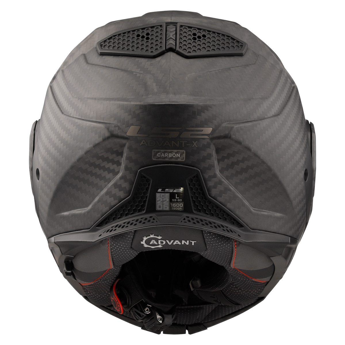 LS2 Advant X Carbon in Matte Woven Carbon - rear view