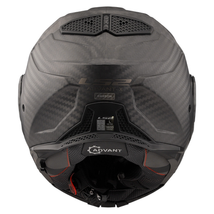 LS2 Advant X Carbon in Matte Woven Carbon - rear view