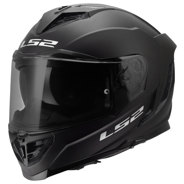 LS2 Assault III Solid Matte Black front three-quarter view