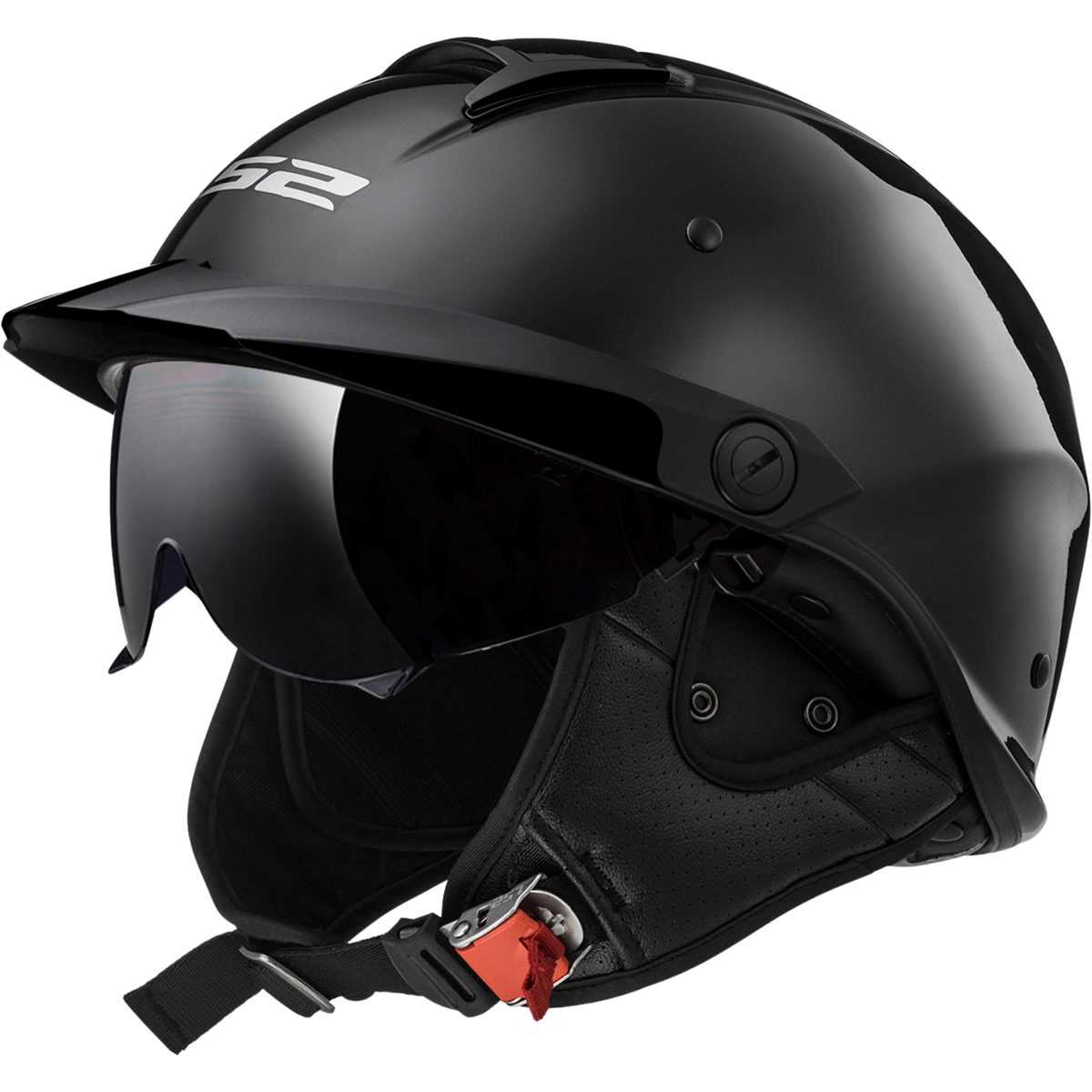 LS2 Rebellion Half Helmet Solid in Gloss Black