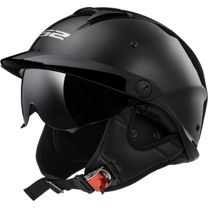 LS2 Rebellion Half Helmet Solid in Gloss Black