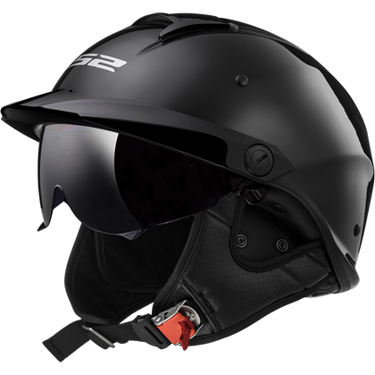 LS2 Rebellion Half Helmet Solid in Gloss Black