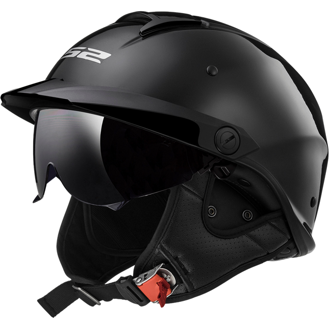 LS2 Rebellion Half Helmet Solid in Gloss Black