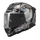 LS2 Assault III Warrior Krome full face helmet in gloss black and silver