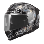LS2 Assault III Warrior Krome full face helmet in gloss black and silver