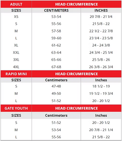 LS2 helmet sizing chart for Assault III Warrior Krome