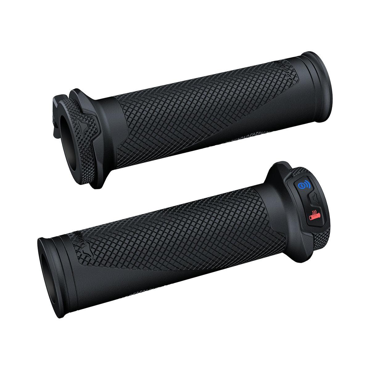 Macna Heated Bluetooth Grips in black, pair with integrated heat and Bluetooth controls