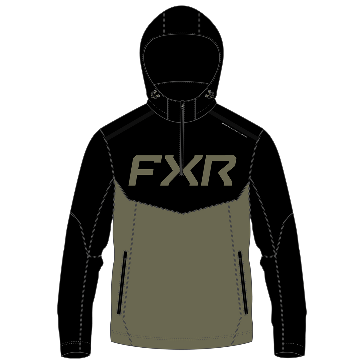 FXR Altitude Tech 1/4 Zip Hoodie Black/Moss