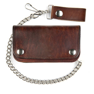 6"Antique Biker Wallet Brown: 6"Antique Biker Wallet