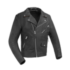 Men's Classic Ronnie black leather motorcycle jacket front view