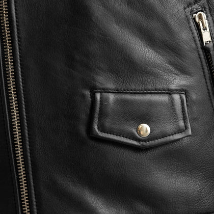 Men's Classic Ronnie jacket leather pocket and zipper detail