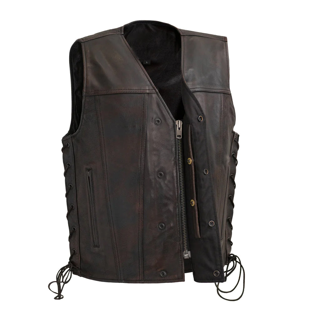 Men's High Roller Vest: The High Roller is a combo of club style and western style, in a V-neck with the classic 4 snap front