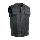 Men's Paisley Leather Cut in Blue front view