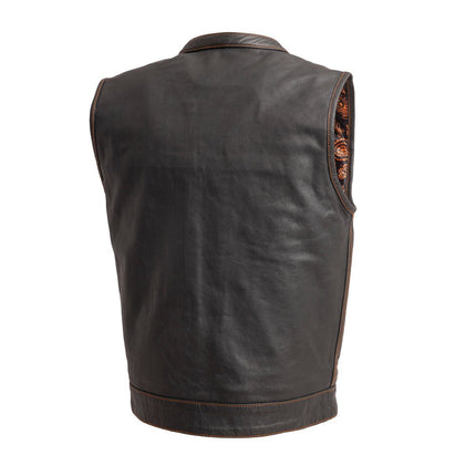 Men's Paisley Leather Cut in Orange back view