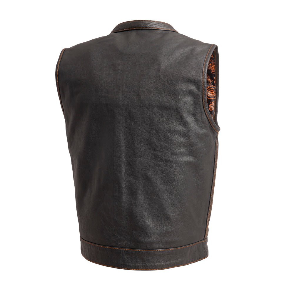 Men's Paisley Leather Cut in Orange back view